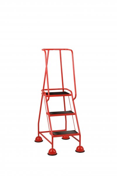 Classic Safety Steps | Platform Height 762mm | Ribbed Treads | Red | Steptek