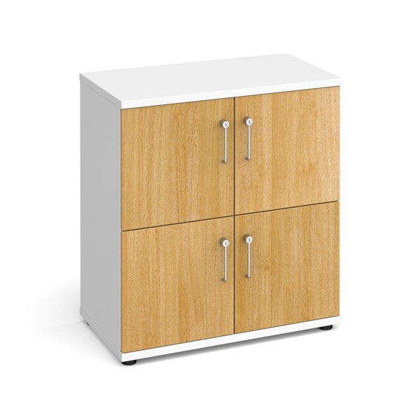 Wooden Office Locker | 4 Doors | 867 x 800 x 426mm | Oak
