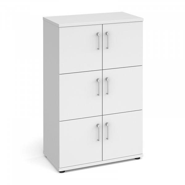 Wooden Office Locker | 6 Doors | 1267 x 800 x 426mm | White