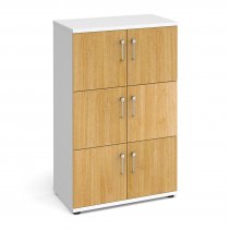 Wooden Office Locker | 6 Doors | 1267 x 800 x 426mm | Oak