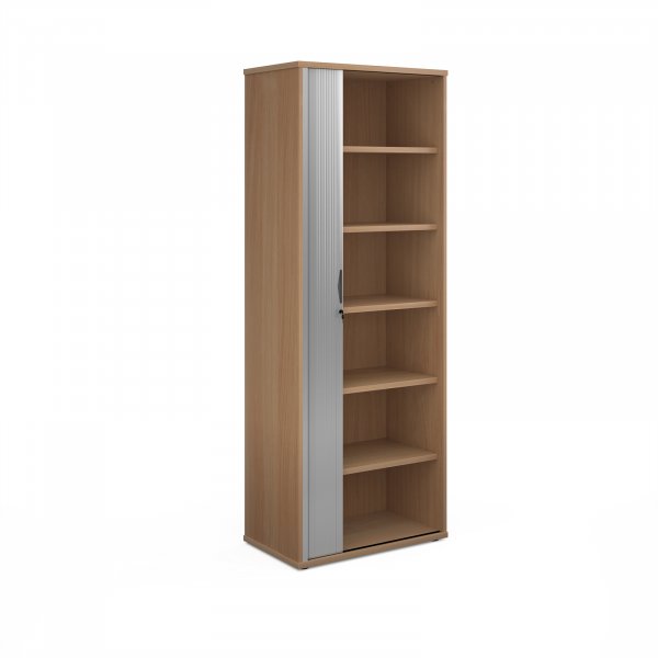 Tambour Door Cupboard | 2140mm High | 5 Shelves | Beech | Universal