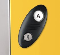 Shockproof Laminate Door Locker | 2 Overlay Doors | 1780 x 305 x 390mm | Silver Carcass | Cam Lock | Lime Yellow Doors | ShockBox