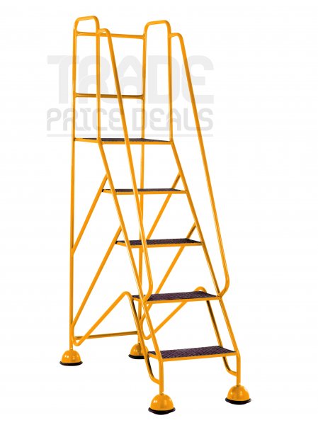 GRP Classic Plus Steps | Platform Height 1270mm | Full Rail | Yellow | Steptek