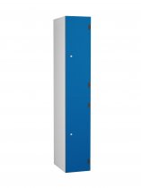 Shockproof Laminate Door Locker | 2 Overlay Doors | 1780 x 305 x 390mm | Silver Carcass | Hasp & Staple Lock | Electric Blue Doors | ShockBox