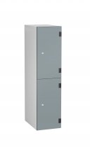Low Level Shockproof Laminate Door Locker | 2 Overlay Doors | 1220 x 305 x 470mm | Silver Carcass | Hasp & Staple Lock | Dust Doors | ShockBox