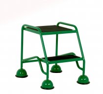 Classic Plus Steps | Platform Height 508mm | No Handrail | Clamped Ribbed Treads | Green | Steptek
