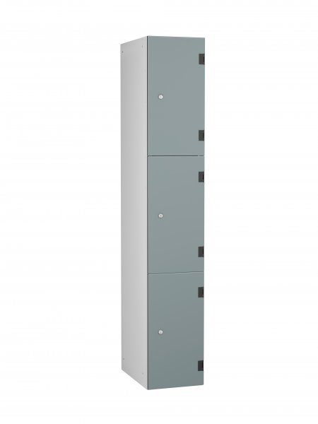 Shockproof Laminate Door Locker | 3 Overlay Doors | 1780 x 305 x 390mm | Silver Carcass | Hasp & Staple Lock | Dust Doors | Numbered | ShockBox