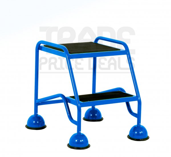 Classic Plus Steps | Platform Height 508mm | No Handrail | Clamped Ribbed Treads | Blue | Steptek