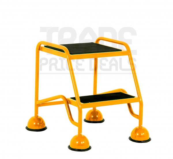 Classic Plus Steps | Platform Height 508mm | No Handrail | Clamped Ribbed Treads | Yellow | Steptek