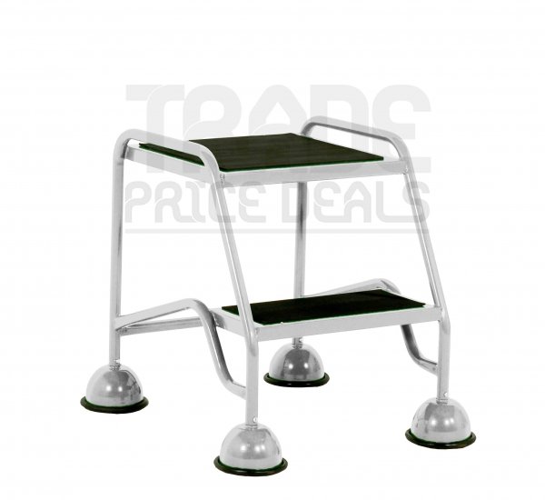 Classic Plus Steps | Platform Height 508mm | No Handrail | Clamped Ribbed Treads | Grey | Steptek