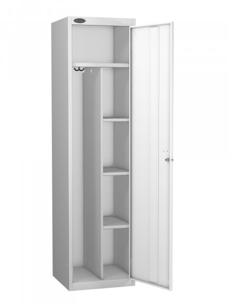 Uniform Locker | Single Door | 1780 x 460 x 460mm | Silver Carcass | White Door | Cam Lock | Probe