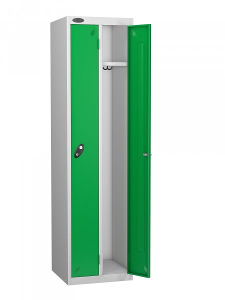 Twin Locker | 1780 x 460 x 460mm | Silver Carcass | Green Doors | Cam Lock | Probe