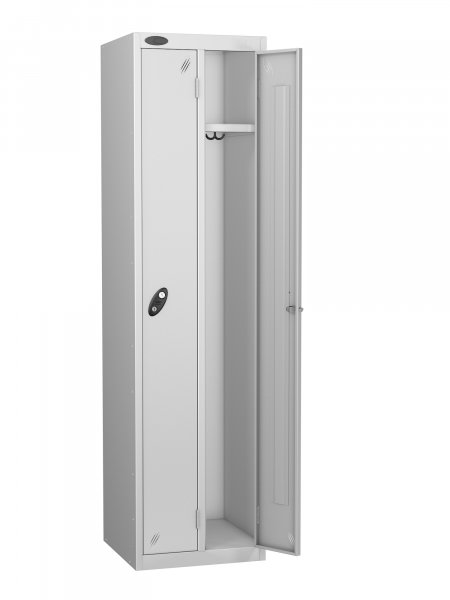 Twin Locker | 1780 x 460 x 460mm | Silver Carcass | Silver Doors | Hasp & Staple Lock | Probe
