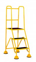 Classic Plus Steps | Platform Height 762mm | Full Handrail | Clamped Ribbed Treads | Yellow | Steptek