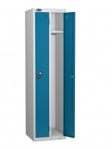 Twin Locker | 1780 x 460 x 460mm | Silver Carcass | Blue Doors | Hasp & Staple Lock | Probe