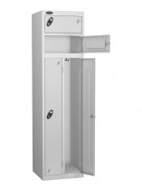 2 Person Locker | 1780 x 460 x 460mm | Silver Carcass | Silver Doors | Hasp & Staple Lock | Probe