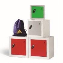 Cube Locker | 305 x 305 x 305mm | Silver Carcass | Yellow Door | Cam Lock | Probe