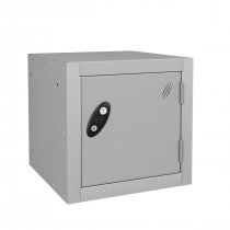 Cube Locker | 460 x 460 x 460mm | Silver Carcass | Silver Door | Hasp & Staple Lock | Probe
