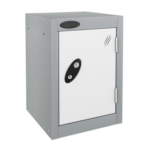 Quarto Locker | 480 x 305 x 305mm | Silver Carcass | White Door | Cam Lock | Probe