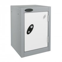 Quarto Locker | 480 x 305 x 305mm | Silver Carcass | White Door | Hasp & Staple Lock | Probe