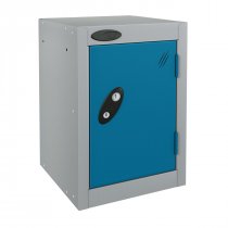 Quarto Locker | 480 x 305 x 305mm | Silver Carcass | Blue Door | Hasp & Staple Lock | Probe