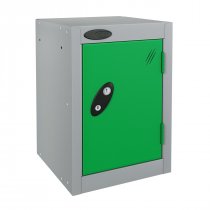 Quarto Locker | 480 x 305 x 460mm | Silver Carcass | Green Door | Hasp & Staple Lock | Probe