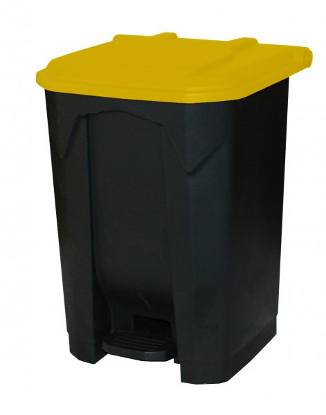 Plastic Pedal Bin | 50 Litre | Grey | Yellow Lid