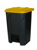 Plastic Pedal Bin | 80 Litre | Grey | Yellow Lid