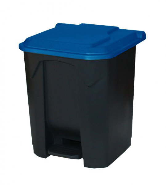 Plastic Pedal Bin | 30 Litre | Grey | Blue Lid