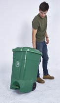 Wheeled Pedal Bin | 30% Recycled Plastic | 70 Litres | Green