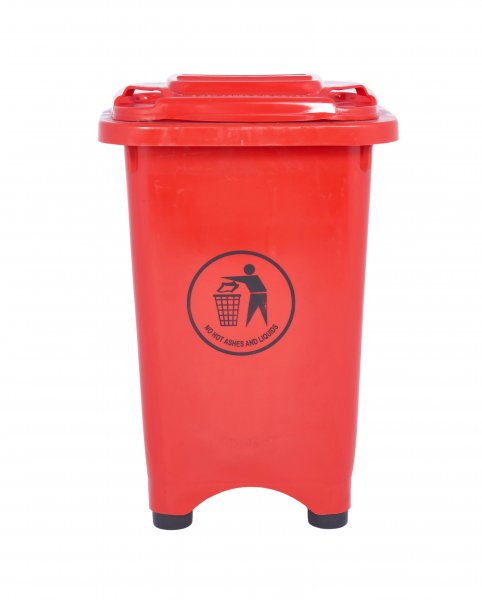 Bins with Feet | 30% Recycled Plastic | 50 Litres | Red/Orange