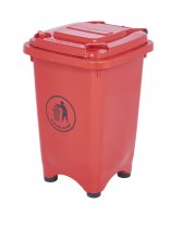 Bins with Feet | 30% Recycled Plastic | 50 Litres | Red/Orange