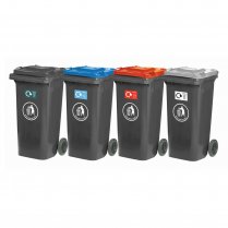 Wheeled Recycling Bins | Set of 4 | 120 Litres