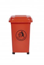 Wheeled Bin | 30% Recycled Plastic | 30 Litres | Red/Orange