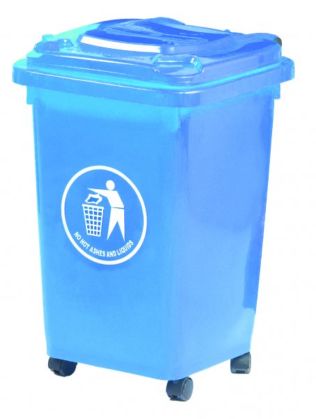Wheeled Bin | 30% Recycled Plastic | 50 Litres | Blue