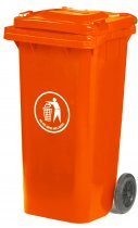 Wheeled Bin | 30% Recycled Plastic | 120 Litres | Red/Orange