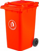 Wheeled Bin | 30% Recycled Plastic | 240 Litres | Red/Orange