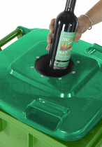 Wheeled Bin | Bottle Hole Lid | 30% Recycled Plastic | 120 Litres | Green | Dark Grey Lid