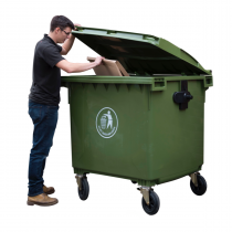 Large Waste Bin | Braked | 660 Litres | Green