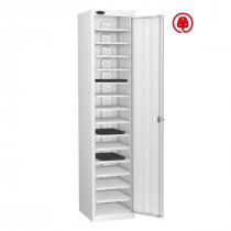 Laptop Storage Locker | Charge & Store | Single Door | 15 Compartments | White Carcass | White Door | Cam Lock | Std UK Plug | LAPBOX