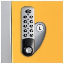 Laptop Storage Locker | Charge & Store | 10 Individual Compartments | White Carcass | Blue Door | Digital Combination Lock | Std UK Plug | LAPBOX
