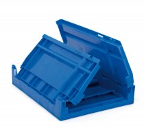 Stackable Folding Shelf Bins | Pack of 11 | 200h x 270w x 420mm | 15 Litre | Blue