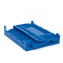 Stackable Folding Shelf Bins | Pack of 8 | 275h x 303w x 500d mm | 30 Litre | Blue