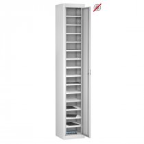 Tablet Storage Locker | Store Only | Single Door | 15 Compartments | White Carcass | White Door | Hasp & Staple Lock | TABbox