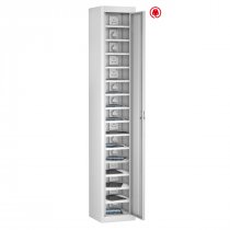 Tablet Storage Locker | Store & Charge | Single Door | 15 Compartments | White Carcass | White Door | Std UK Plug | Combination Lock | TABbox