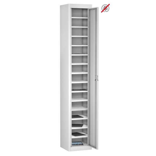 Tablet Storage Locker | Store Only | Single Door | 15 Compartments | White Carcass | White Door | Digital Combination Lock | TABbox