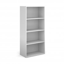 Office Bookcase | 1630mm High | 4 Shelves | White | Contract
