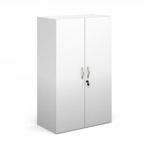 Double Door Cupboard | 1230mm High | 3 Shelves | White | Contract