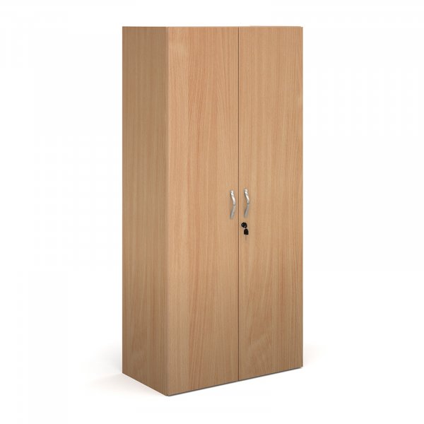 Double Door Cupboard | 1630mm High | 4 Shelves | Beech | Contract
