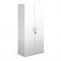 Double Door Cupboard | 1630mm High | 4 Shelves | White | Contract
